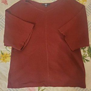 UNIQLO Maroon Short Sleeve Knit T